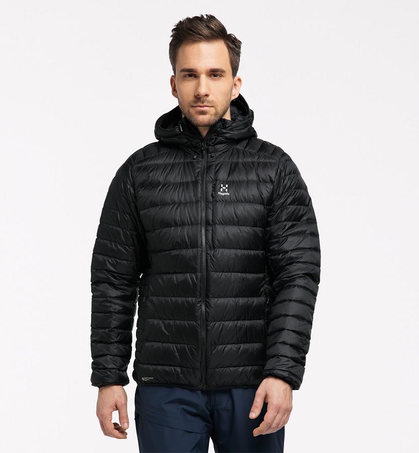 Haglöfs Roc Down Jacket Black For Mens HJMXV0925 Australia